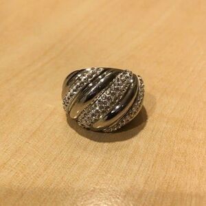 Steel by Design QVC Silver Ring with Stones, Size 10